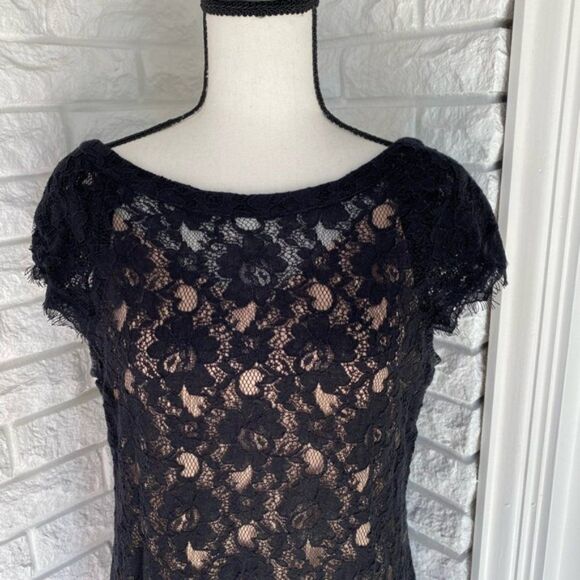 Jessica Simpson Flapper-Style Ruffle Lace Dress w/ Slip - Picture 4 of 6